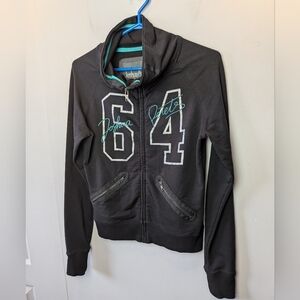 Y2K JOSHUA PERETS Women Full Zip Sweater Size ? (M) Black Long Sleeves